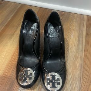 Tory Burch black wedge heels
